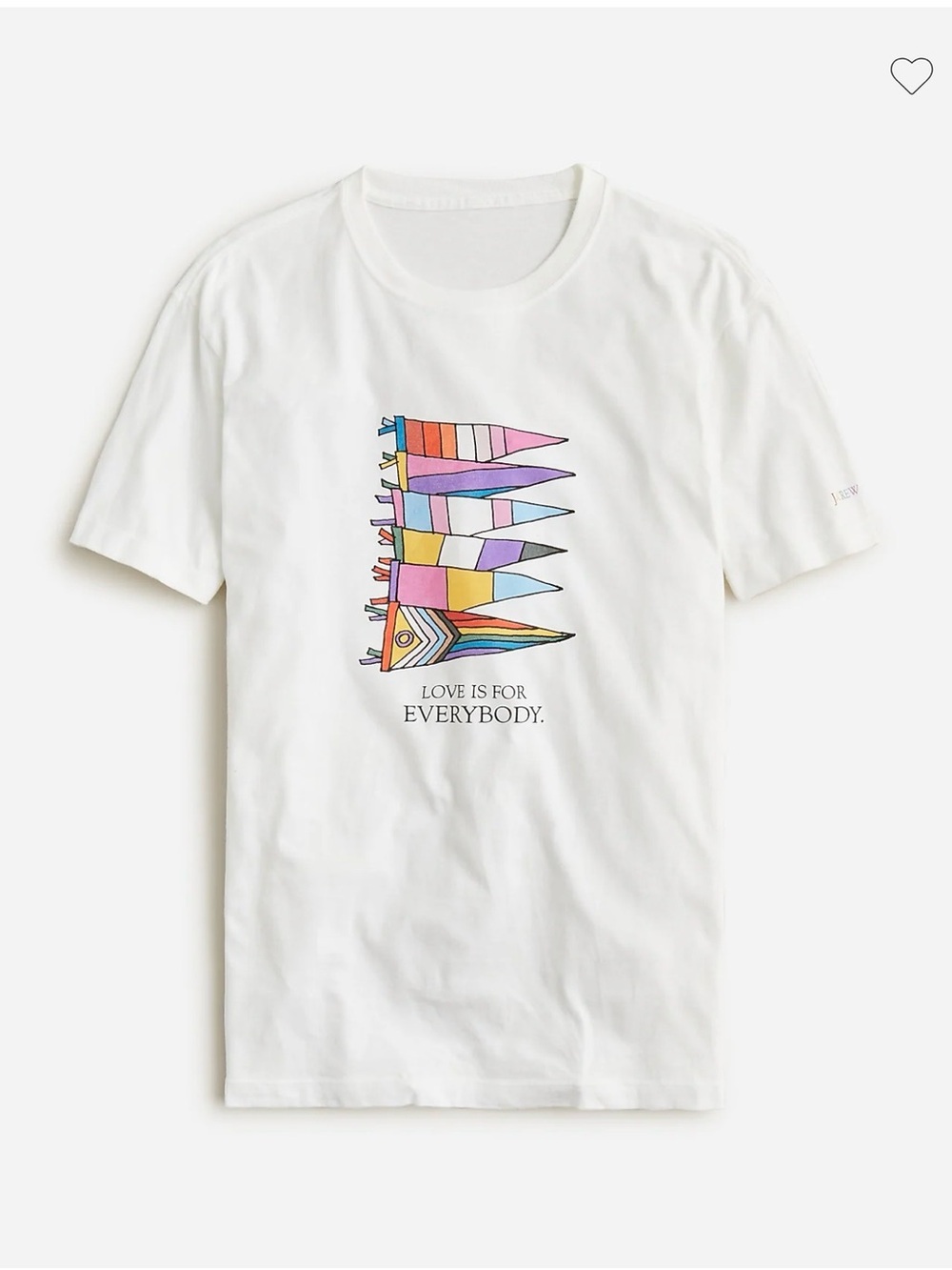 J.Crew Adults’ Graphic T-Shirt Unisex Size XL NWT-White Flags Graphic Tee